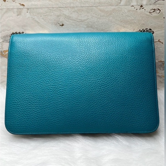 Gucci Interlocking GG Teal Leather Shoulder Bag - Picture 2 of 8